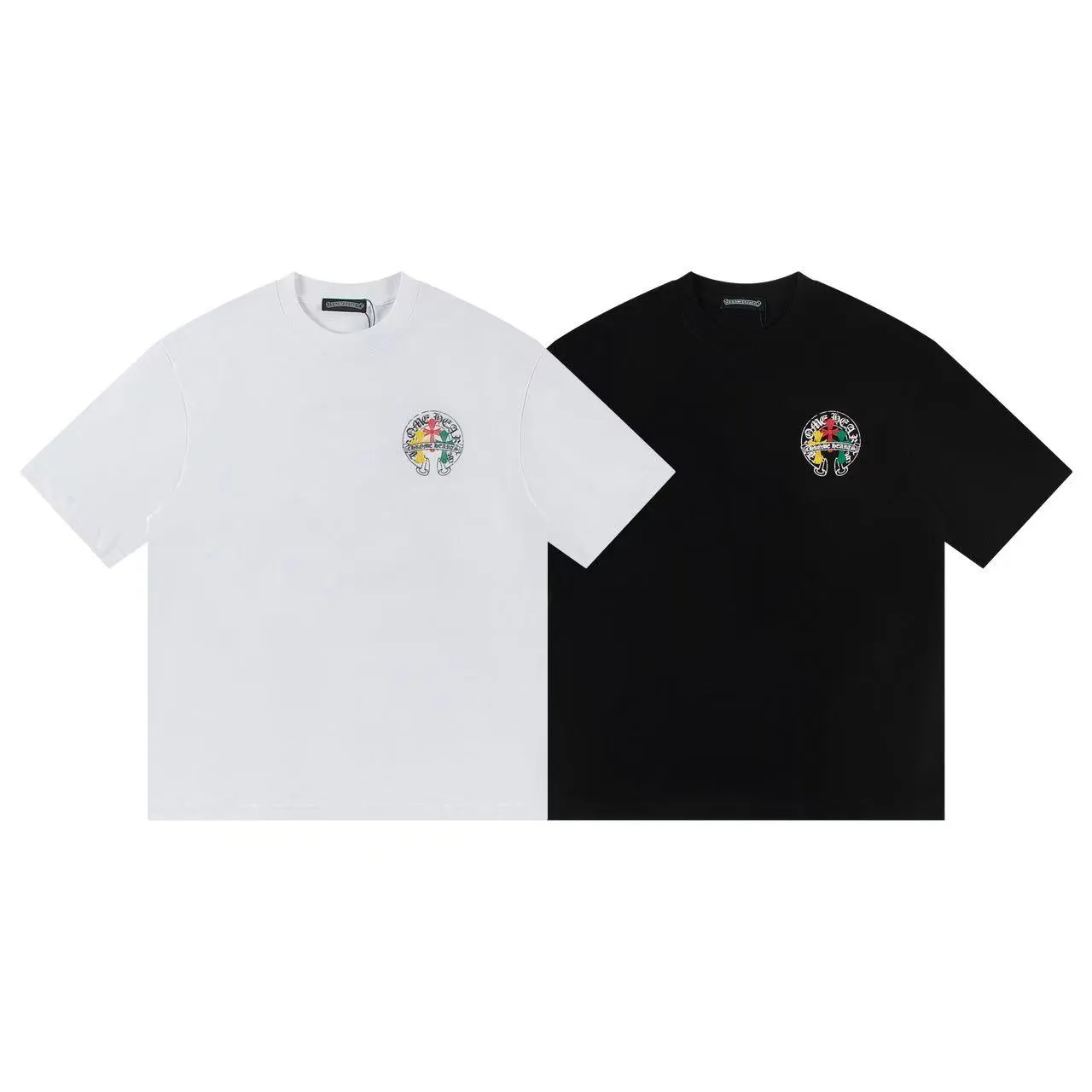🅿️160 Style: 2025 new Croix Heart short-sleeved T-shirt Material: High version 300g double yarn combed cotton Size: S～XL Color: Black Style number: Z015